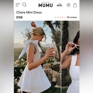NWT Show me your MUMU Claire Mini Dress